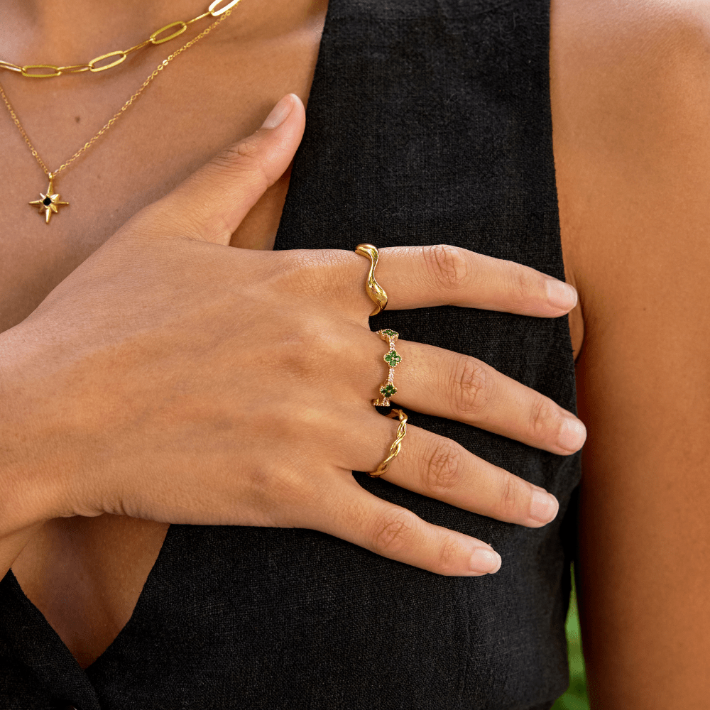 Pierścionek 18K Gold Wave