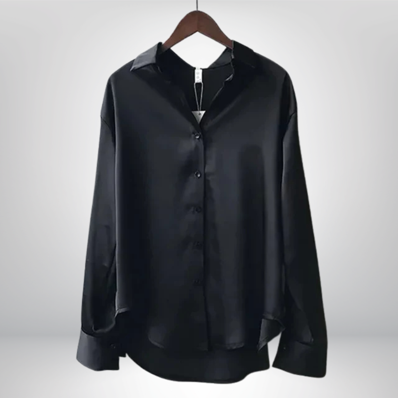 Olive™ | Satynowa bluzka o eleganckim kroju z subtelnym połyskiem