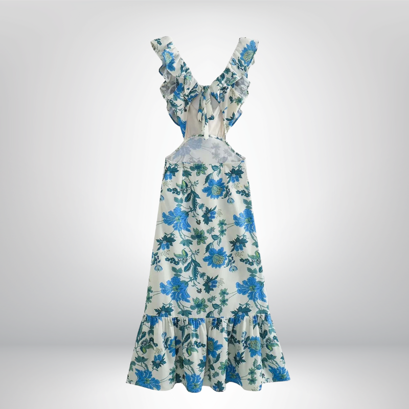 Amara | Elegancka sukienka maxi z falbankami na jesień