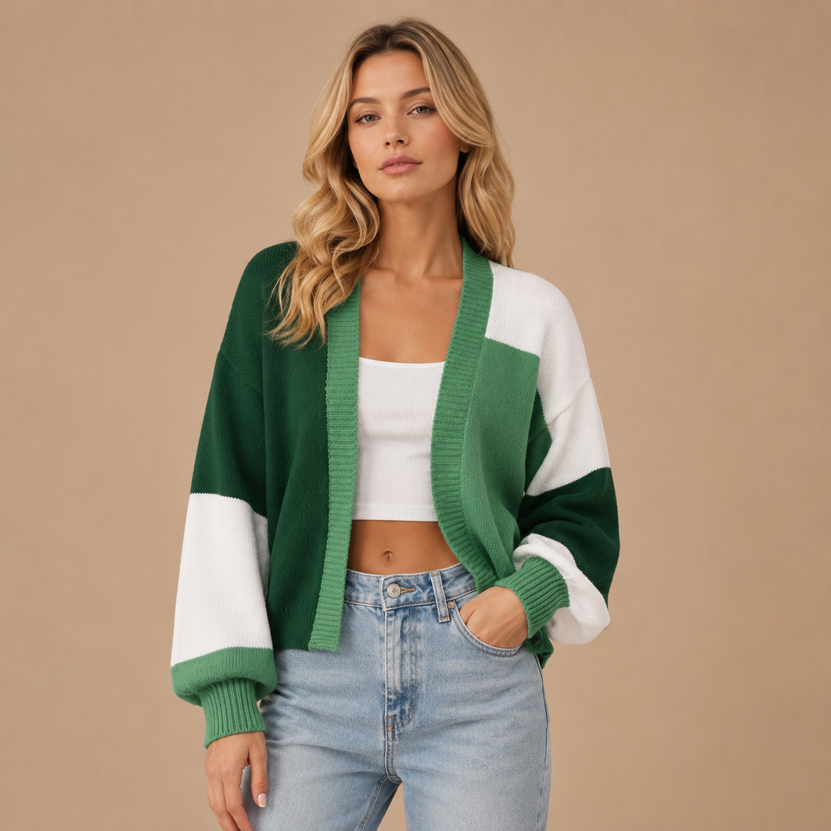Emilia | Kardigan damski oversize bez zapięcia