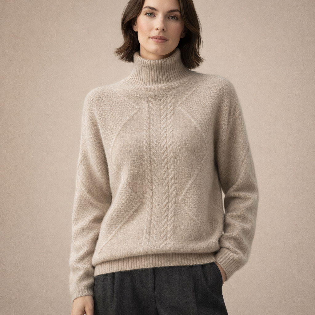 Lidia™ | Klasyczny Sweter z Warkoczowym Splotem