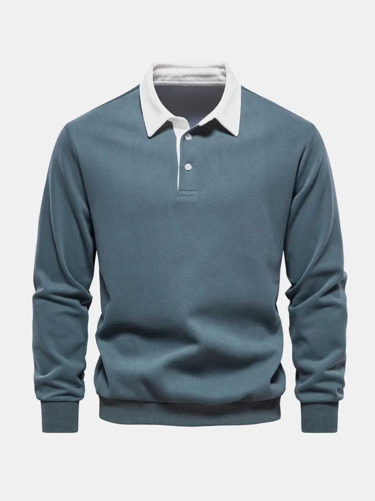 Bluza polo męska z długim rękawem i kołnierzykiem