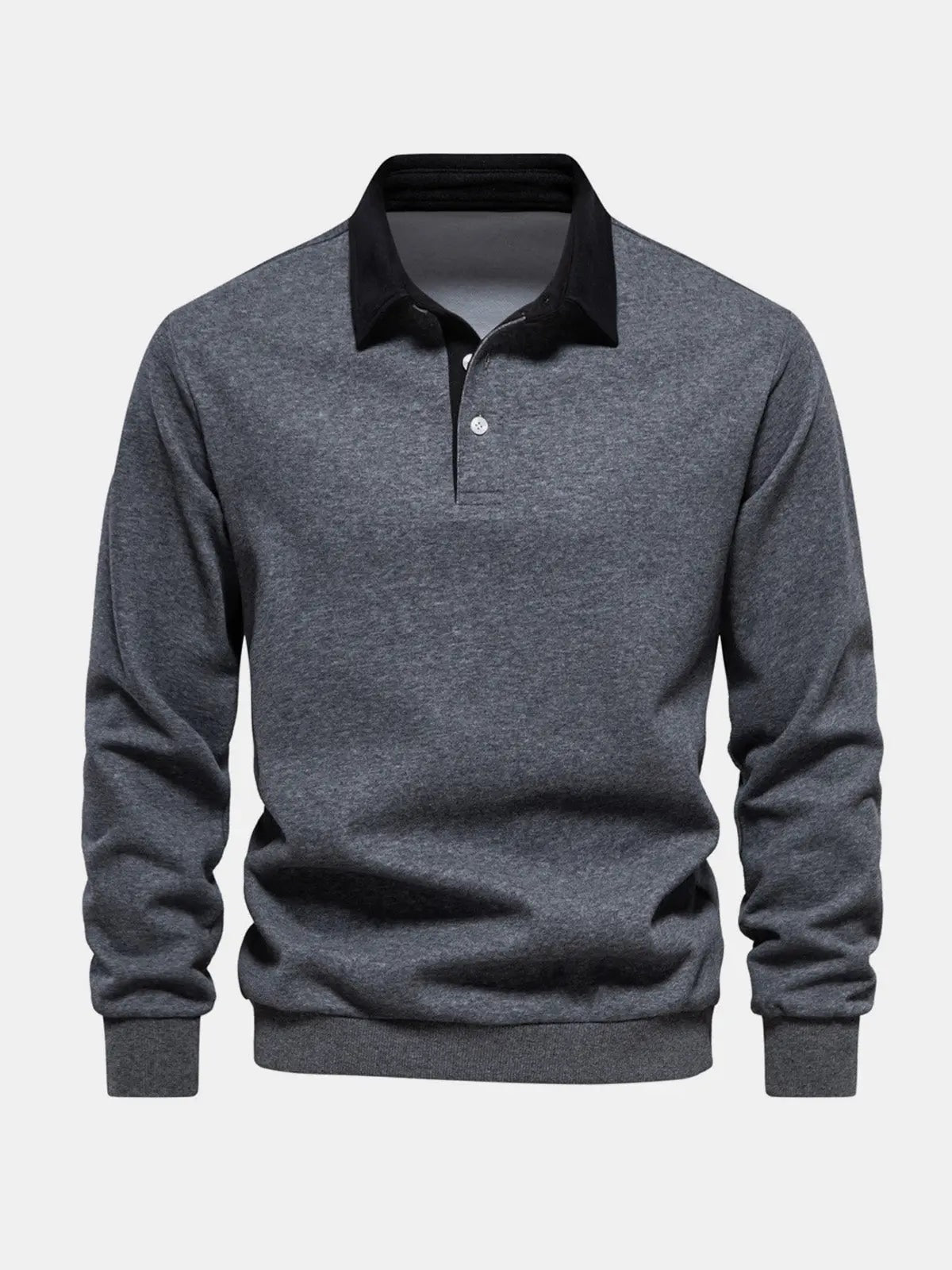 Bluza polo męska z długim rękawem i kołnierzykiem