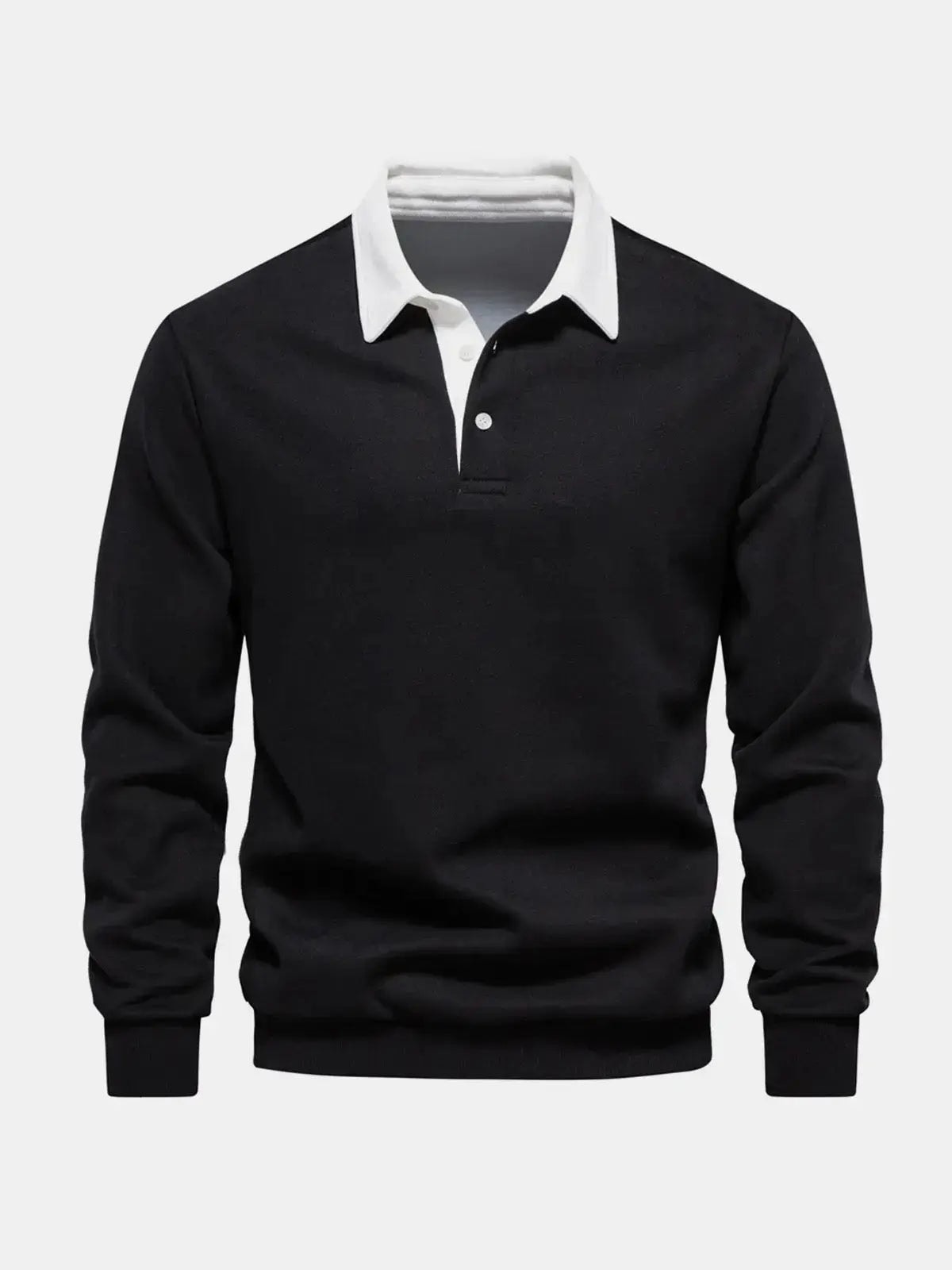 Bluza polo męska z długim rękawem i kołnierzykiem