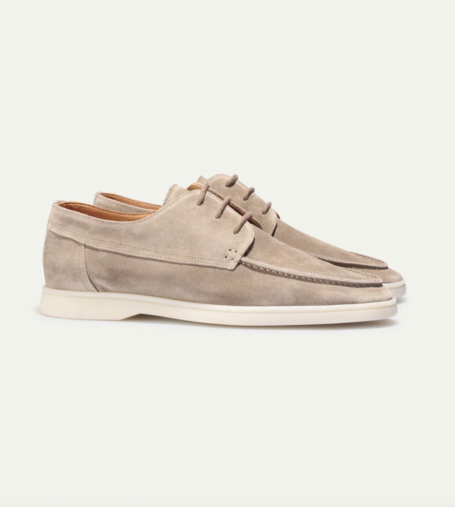 Buty żeglarskie męskie z kontrastową podeszwą
