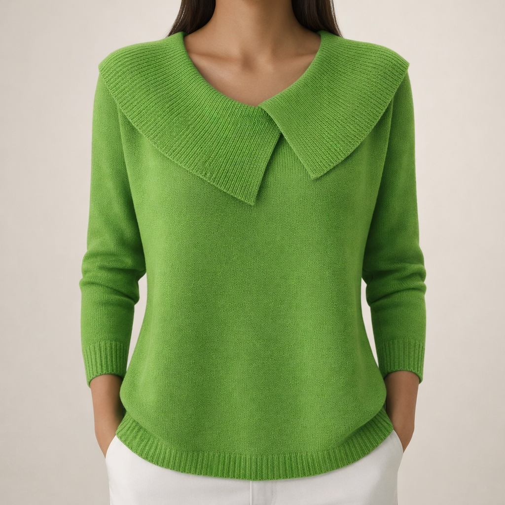 Magda | Sweter z Szerokim Kołnierzem