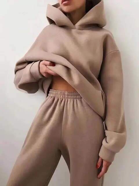 Komplet dresowy damski oversize z kapturem