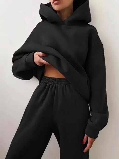 Komplet dresowy damski oversize z kapturem