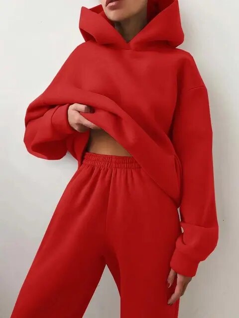 Komplet dresowy damski oversize z kapturem