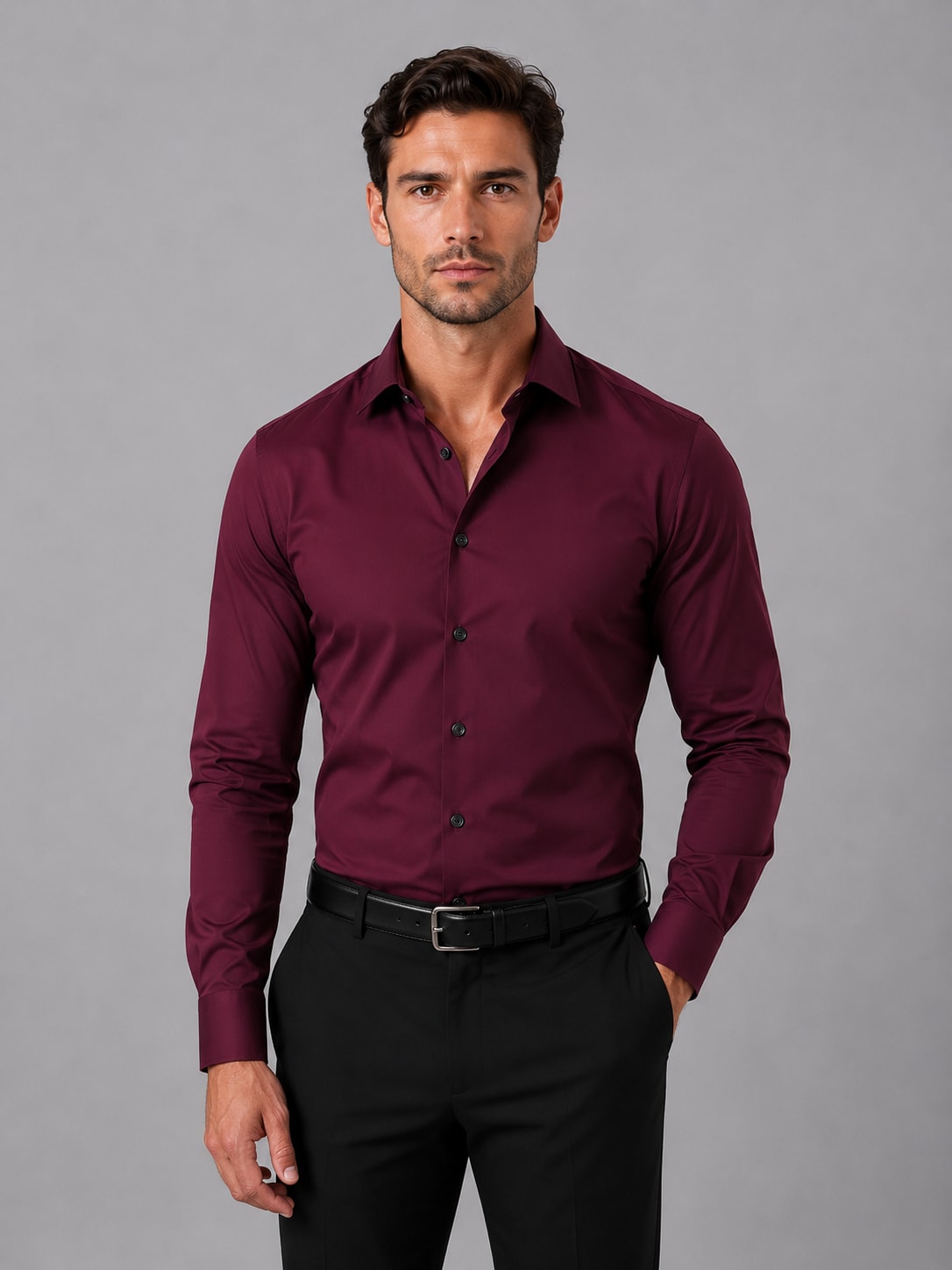 Koszula męska slim fit z długim rękawem
