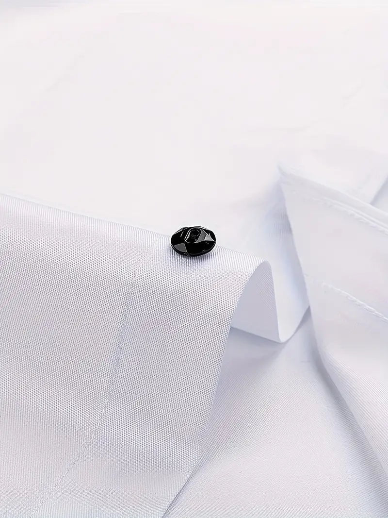 Koszula męska slim fit z długim rękawem i kołnierzykiem button