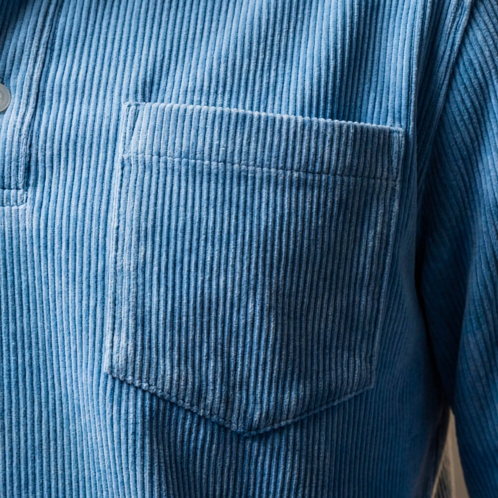 Koszulka polo męska sztruksowa z długim rękawem