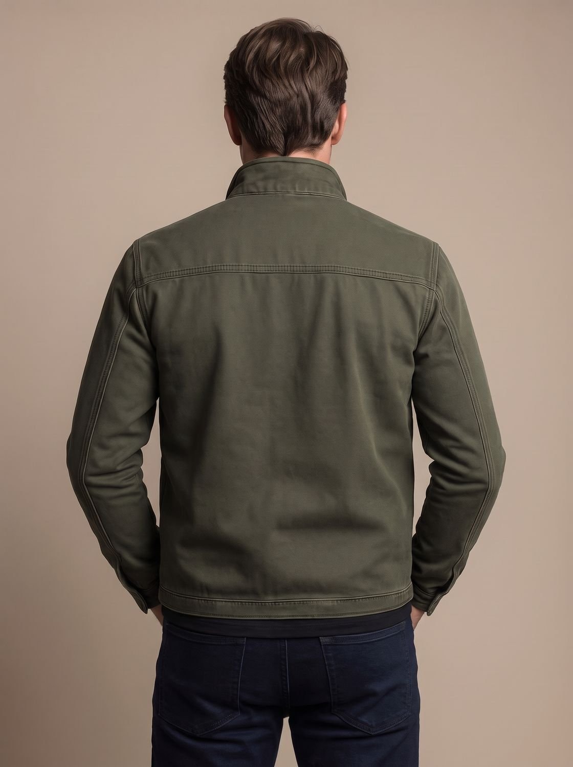 Kurtka przejściowa męska ze stójką i zamkiem slim fit