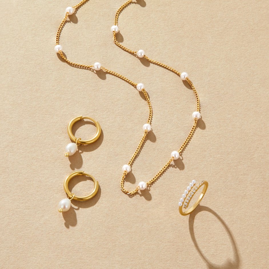 Naszyjnik perłowy Nura 18K Gold