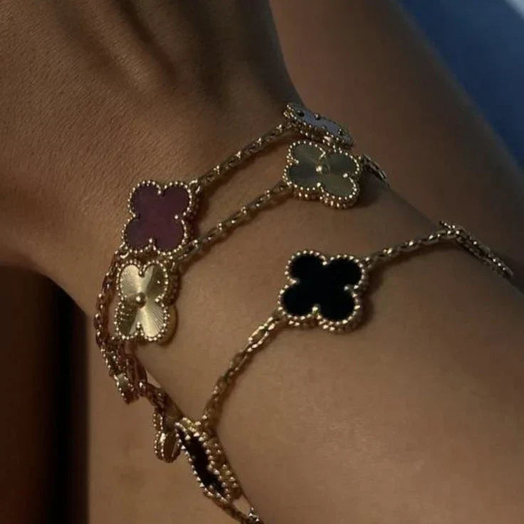 CLOVER | Bransoletka Black/Silver