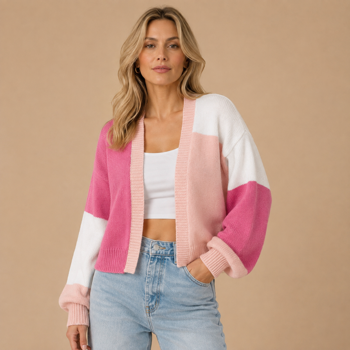 Emilia | Kardigan damski oversize bez zapięcia