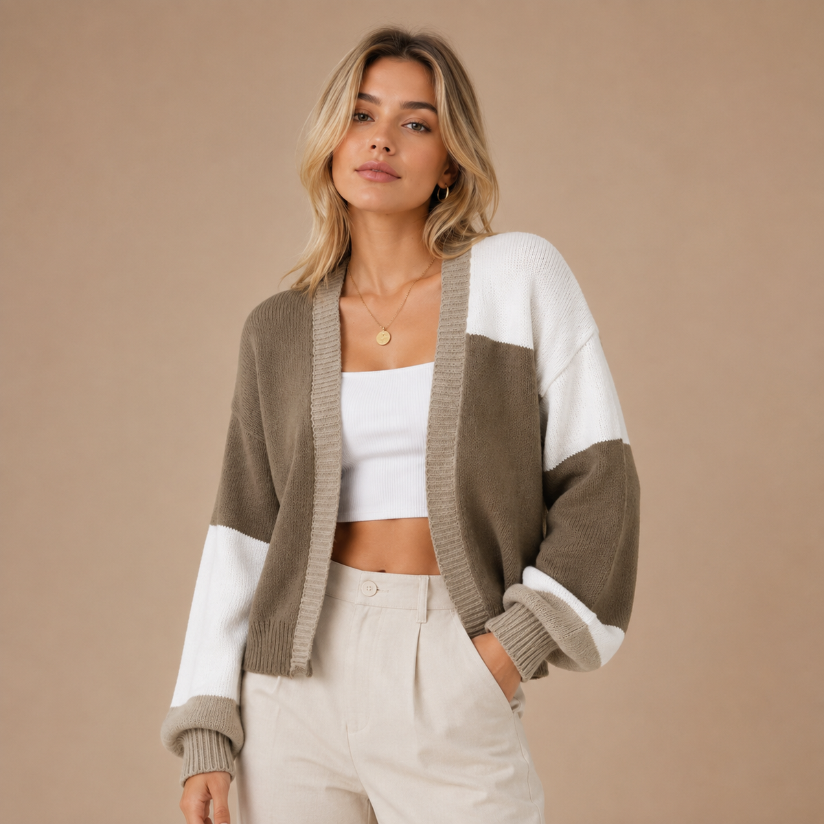 Emilia | Kardigan damski oversize bez zapięcia