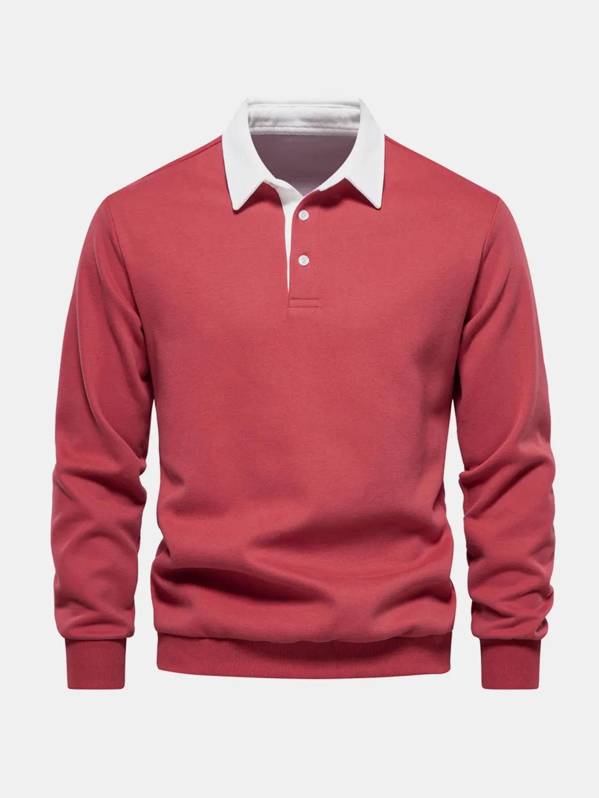 Bluza polo męska z długim rękawem i kołnierzykiem