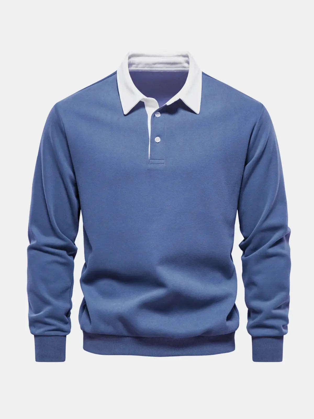 Bluza polo męska z długim rękawem i kołnierzykiem