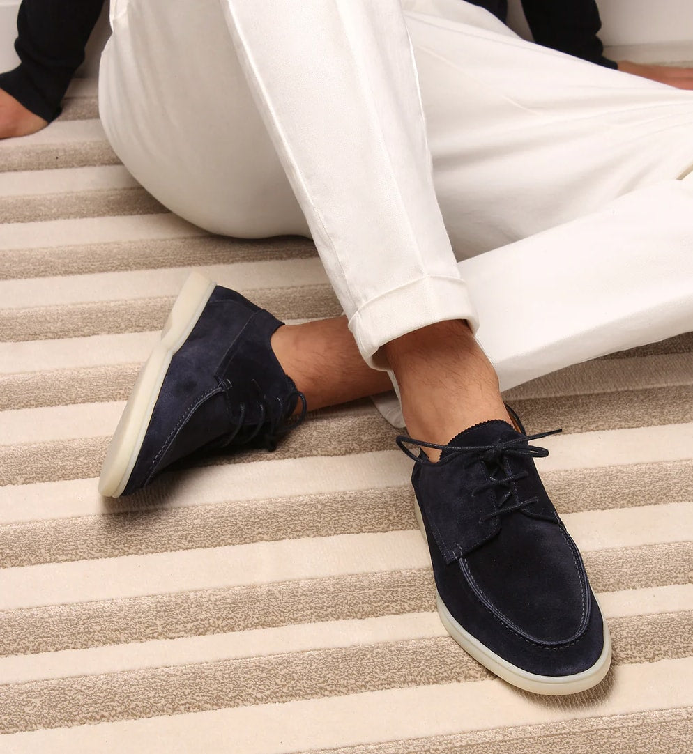Buty żeglarskie męskie z kontrastową podeszwą