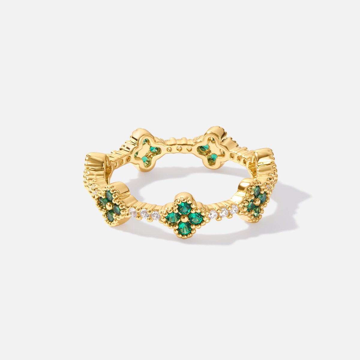 Pierścionek Four Leaf Clover Crystal
