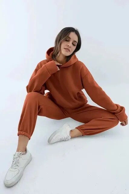 Komplet dresowy damski oversize z kapturem