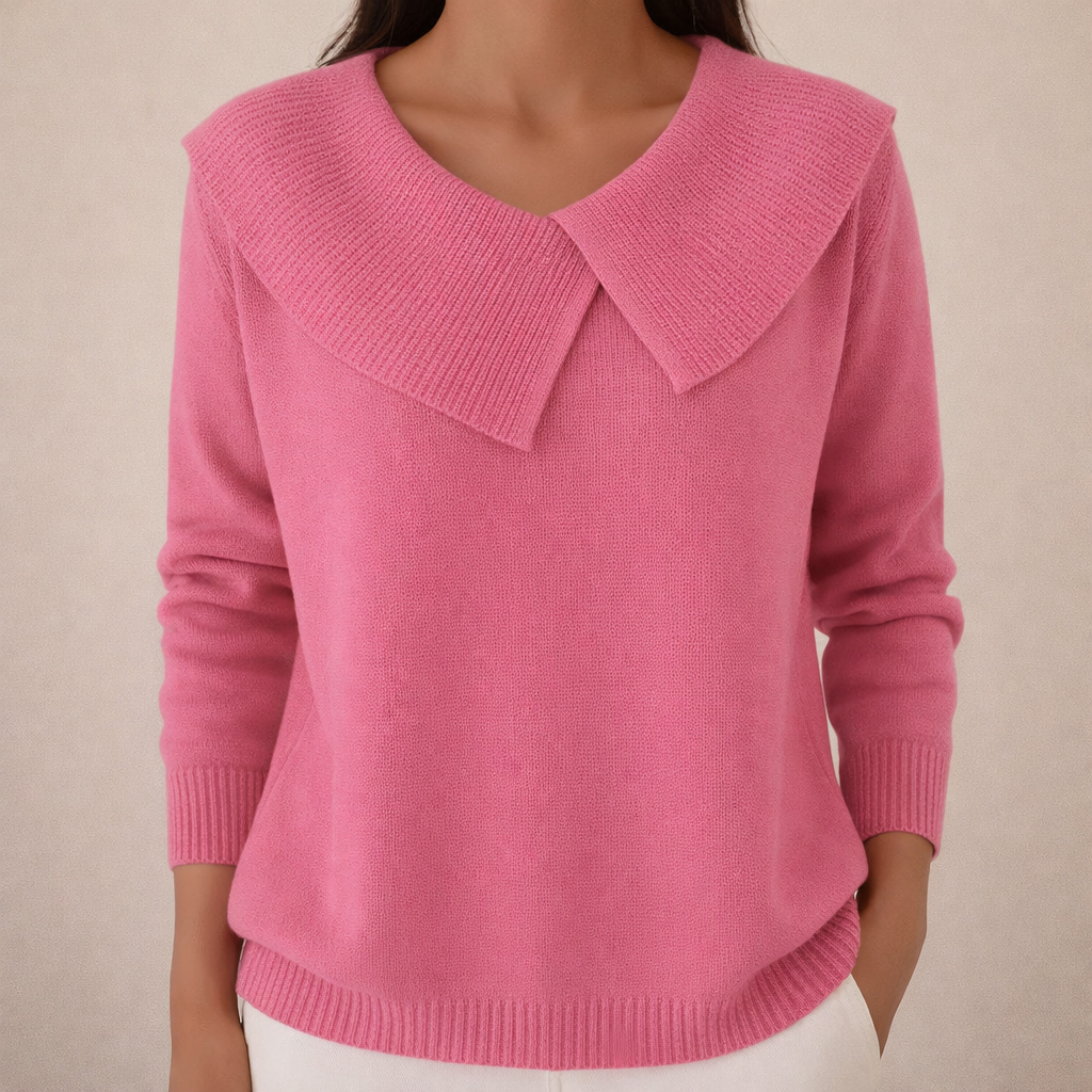 Magda | Sweter z Szerokim Kołnierzem