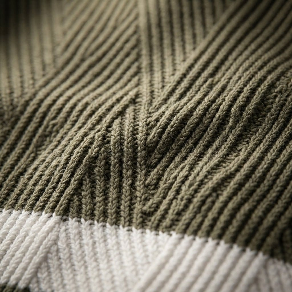 Sweter męski w paski z okrągłym dekoltem prążkowany