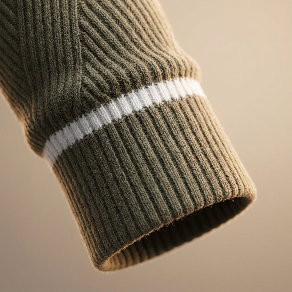 Sweter męski w paski z okrągłym dekoltem prążkowany
